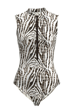 Умный цельный купальник Pitaya SPF-35 Sydney Zebra Zest